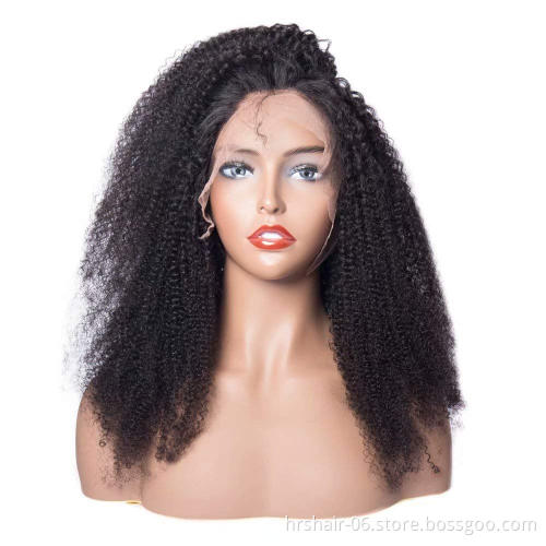 Grade 9a raw kinky curly lace front wig brazilian Virgin human hair cuticle aligned hair extensions.